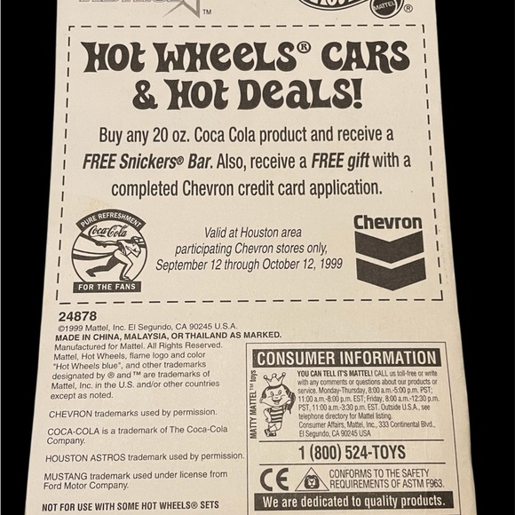 Coca-Cola Hot Wheels Houston Astros Car - White and Red - Picture 3 of 11